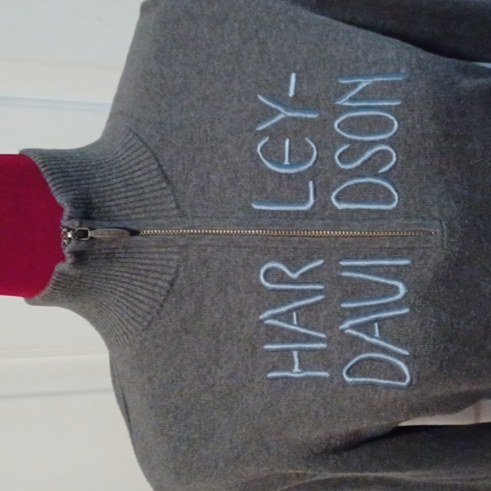 Harley-Davidon Womens Gray Crew Neck Sweater - M - Picture 2 of 6